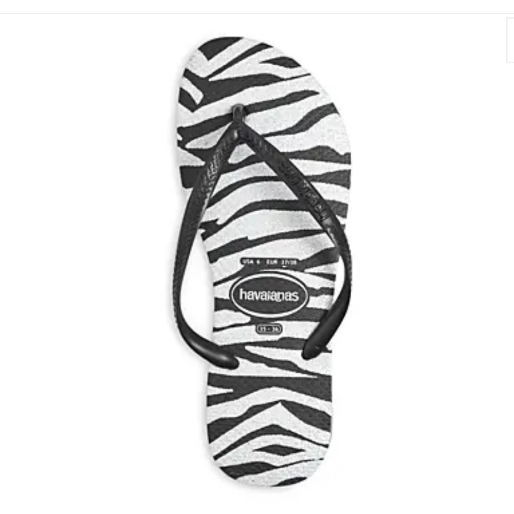 NWT Havaianas Women’s Slim Animals Glitter Flip Flops Beach Summer Vacation Swim
